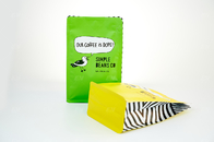 Projeto personalizado malote inferior liso do papel de embalagem para o empacotamento diário dos feijões de café do alimento