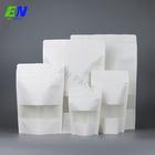 Sacos de papel kraft branco de grau alimentício simples e resseláveis ​​com janela para lanche