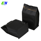 Bolsa de fundo plano de papel kraft preta 250 g bolsa de café ecológica com fecho de zíper