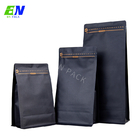 Bolsa de fundo plano de papel kraft preta 250 g bolsa de café ecológica com fecho de zíper